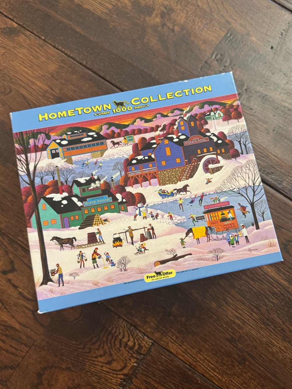 Hometown Collection 1000-Piece Winter Village Puzzle Maple Sugaring